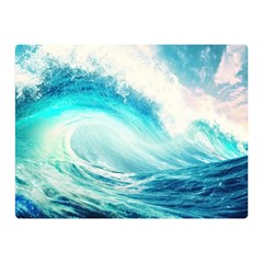 Tsunami Waves Ocean Sea Nautical Nature Water Nature Premium Plush Fleece Blanket (mini) by Ravend