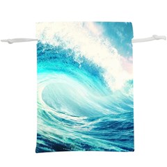 Tsunami Waves Ocean Sea Nautical Nature Water Nature Lightweight Drawstring Pouch (xl) by Ravend