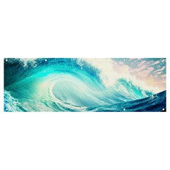 Tsunami Waves Ocean Sea Nautical Nature Water Nature Banner And Sign 12  X 4  by Ravend