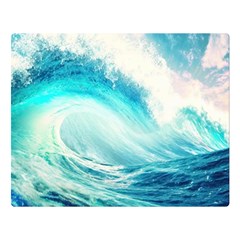 Tsunami Waves Ocean Sea Nautical Nature Water Nature One Side Premium Plush Fleece Blanket (large)