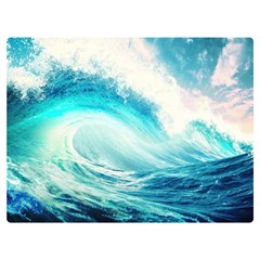 Tsunami Waves Ocean Sea Nautical Nature Water Nature Premium Plush Fleece Blanket (extra Small) by Ravend