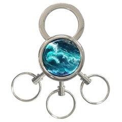 Thunderstorm Tsunami Tidal Wave Ocean Waves Sea 3-ring Key Chain by Ravend