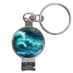 Thunderstorm Tsunami Tidal Wave Ocean Waves Sea Nail Clippers Key Chain by Ravend