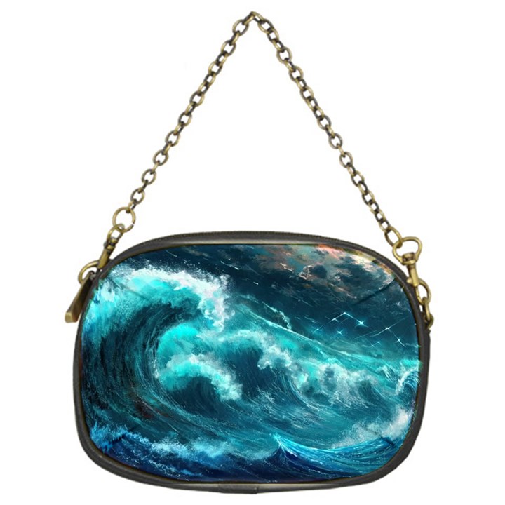 Thunderstorm Tsunami Tidal Wave Ocean Waves Sea Chain Purse (One Side)