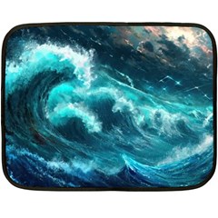 Thunderstorm Tsunami Tidal Wave Ocean Waves Sea One Side Fleece Blanket (mini) by Ravend