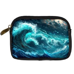 Thunderstorm Tsunami Tidal Wave Ocean Waves Sea Digital Camera Leather Case by Ravend