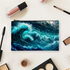 Thunderstorm Tsunami Tidal Wave Ocean Waves Sea Cosmetic Bag (medium) by Ravend