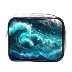 Thunderstorm Tsunami Tidal Wave Ocean Waves Sea Mini Toiletries Bag (one Side) by Ravend