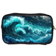 Thunderstorm Tsunami Tidal Wave Ocean Waves Sea Toiletries Bag (one Side) by Ravend