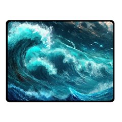 Thunderstorm Tsunami Tidal Wave Ocean Waves Sea One Side Fleece Blanket (small) by Ravend