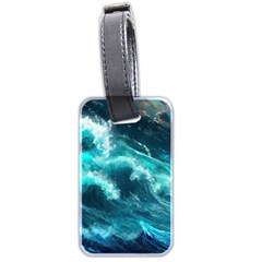 Thunderstorm Tsunami Tidal Wave Ocean Waves Sea Luggage Tag (two Sides) by Ravend