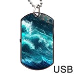 Thunderstorm Tsunami Tidal Wave Ocean Waves Sea Dog Tag USB Flash (Two Sides) Front