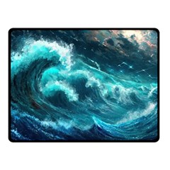 Thunderstorm Tsunami Tidal Wave Ocean Waves Sea Fleece Blanket (small) by Ravend