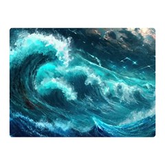 Thunderstorm Tsunami Tidal Wave Ocean Waves Sea Premium Plush Fleece Blanket (mini) by Ravend