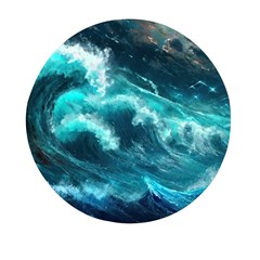 Thunderstorm Tsunami Tidal Wave Ocean Waves Sea Mini Round Pill Box by Ravend