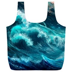 Thunderstorm Tsunami Tidal Wave Ocean Waves Sea Full Print Recycle Bag (xxl) by Ravend