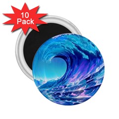 Tsunami Tidal Wave Ocean Waves Sea Nature Water Blue 2 25  Magnets (10 Pack)  by Ravend