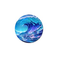 Tsunami Tidal Wave Ocean Waves Sea Nature Water Blue Golf Ball Marker by Ravend