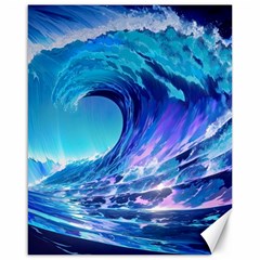 Tsunami Tidal Wave Ocean Waves Sea Nature Water Blue Canvas 16  X 20  by Ravend