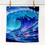 Tsunami Tidal Wave Ocean Waves Sea Nature Water Blue Face Towel Front