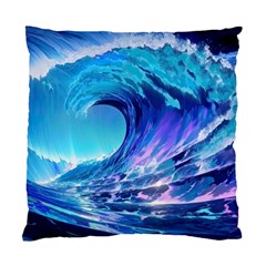 Tsunami Tidal Wave Ocean Waves Sea Nature Water Blue Standard Cushion Case (two Sides) by Ravend