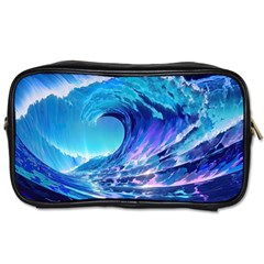 Tsunami Tidal Wave Ocean Waves Sea Nature Water Blue Toiletries Bag (one Side) by Ravend