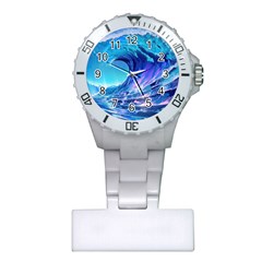 Tsunami Tidal Wave Ocean Waves Sea Nature Water Blue Plastic Nurses Watch by Ravend