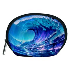 Tsunami Tidal Wave Ocean Waves Sea Nature Water Blue Accessory Pouch (medium) by Ravend