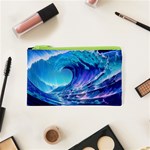 Tsunami Tidal Wave Ocean Waves Sea Nature Water Blue Cosmetic Bag (XS) Front