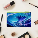 Tsunami Tidal Wave Ocean Waves Sea Nature Water Blue Cosmetic Bag (XS) Back