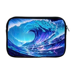 Tsunami Tidal Wave Ocean Waves Sea Nature Water Blue Apple Macbook Pro 17  Zipper Case by Ravend