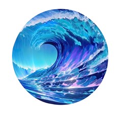 Tsunami Tidal Wave Ocean Waves Sea Nature Water Blue Mini Round Pill Box by Ravend