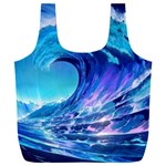 Tsunami Tidal Wave Ocean Waves Sea Nature Water Blue Full Print Recycle Bag (XXXL) Back