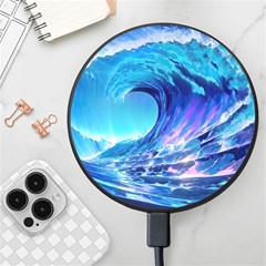 Tsunami Tidal Wave Ocean Waves Sea Nature Water Blue Wireless Fast Charger(black)