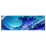 Tsunami Tidal Wave Ocean Waves Sea Nature Water Blue Banner and Sign 6  x 2  Front