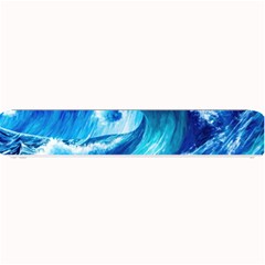 Tsunami Tidal Wave Ocean Waves Sea Nature Water Blue Painting Small Bar Mat by Ravend