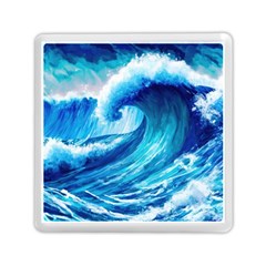 Tsunami Tidal Wave Ocean Waves Sea Nature Water Blue Painting Memory Card Reader (square) by Ravend