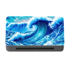 Tsunami Tidal Wave Ocean Waves Sea Nature Water Blue Painting Memory Card Reader With Cf