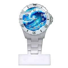 Tsunami Tidal Wave Ocean Waves Sea Nature Water Blue Painting Plastic Nurses Watch by Ravend