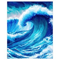 Tsunami Tidal Wave Ocean Waves Sea Nature Water Blue Painting Drawstring Bag (small) by Ravend