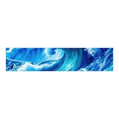 Tsunami Tidal Wave Ocean Waves Sea Nature Water Blue Painting Velvet Scrunchie by Ravend