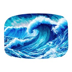 Tsunami Tidal Wave Ocean Waves Sea Nature Water Blue Painting Mini Square Pill Box by Ravend