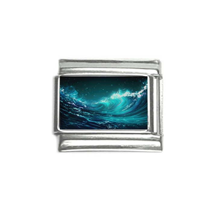 Tsunami Waves Ocean Sea Nautical Nature Water Italian Charm (9mm)