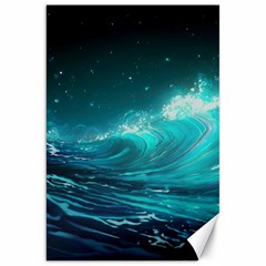 Tsunami Waves Ocean Sea Nautical Nature Water Canvas 20  X 30  by Ravend