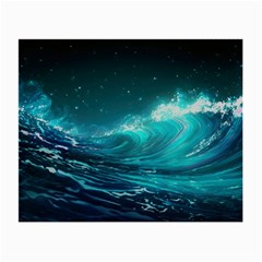 Tsunami Waves Ocean Sea Nautical Nature Water Small Glasses Cloth (2 Sides) by Ravend