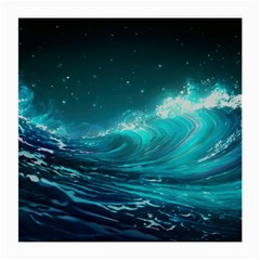 Tsunami Waves Ocean Sea Nautical Nature Water Medium Glasses Cloth by Ravend