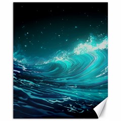 Tsunami Waves Ocean Sea Nautical Nature Water Canvas 11  X 14  by Ravend