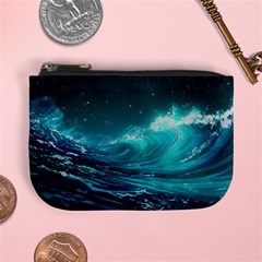 Tsunami Waves Ocean Sea Nautical Nature Water Mini Coin Purse by Ravend