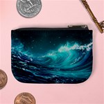 Tsunami Waves Ocean Sea Nautical Nature Water Mini Coin Purse Back