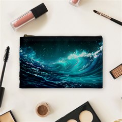 Tsunami Waves Ocean Sea Nautical Nature Water Cosmetic Bag (medium) by Ravend